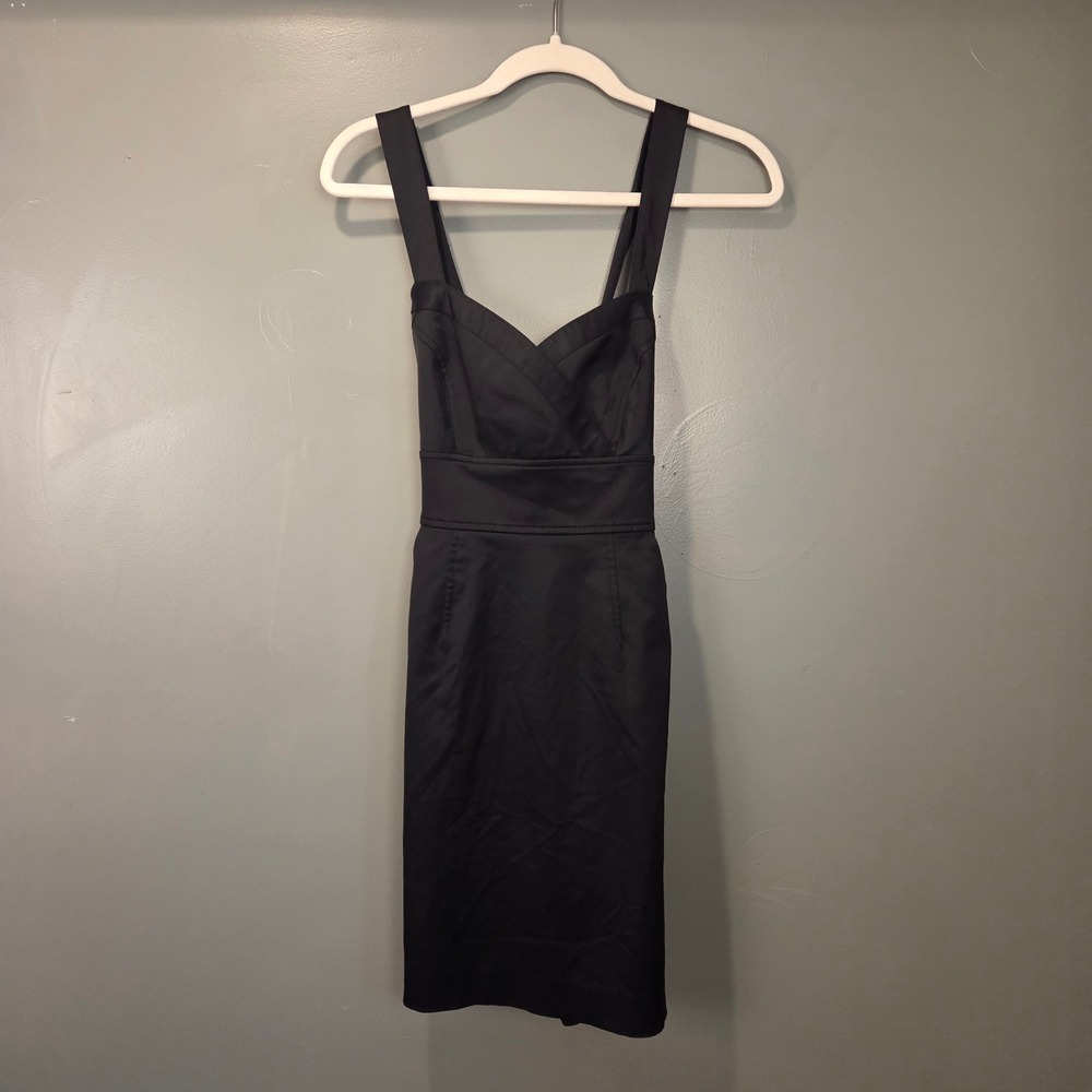 bebe Women's Little Black Dress Pockets Adjustable Straps, Size 6, Sheath Mini